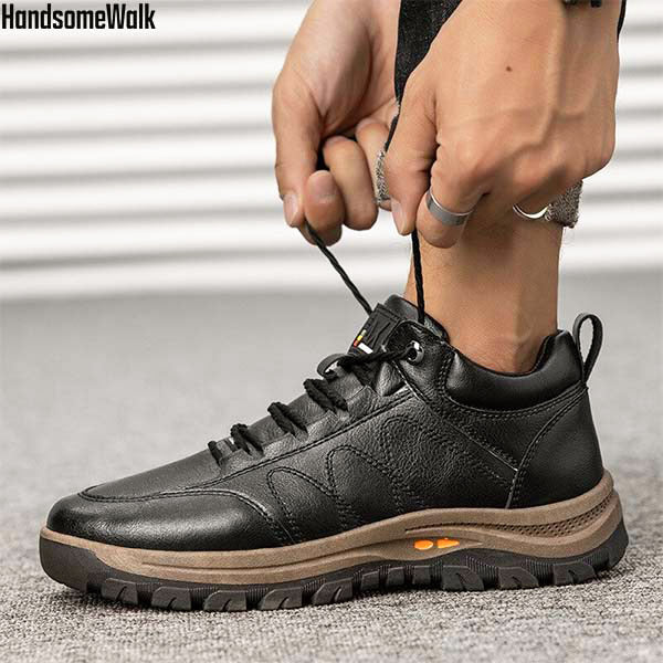 Herren Winterschuhe warm gefüttert rutschfest wasserdicht ergonomisch Slip-On Alltag PU Leder