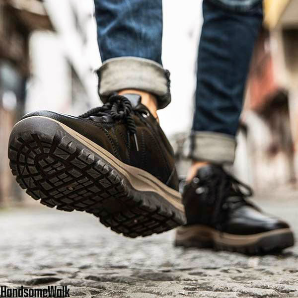 Herren Winterschuhe warm gefüttert rutschfest wasserdicht ergonomisch Slip-On Alltag PU Leder