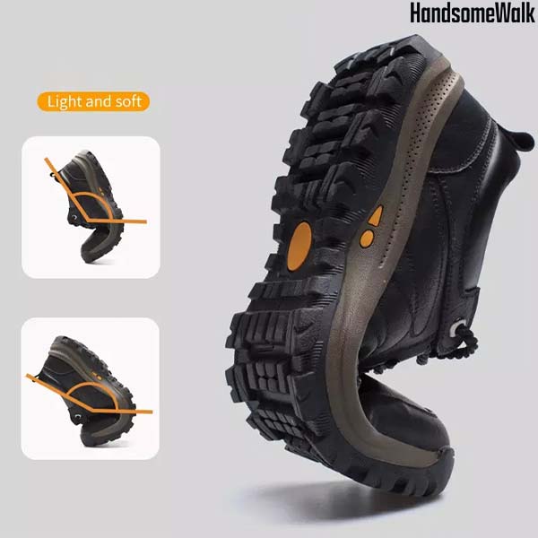 Herren Winterschuhe warm gefüttert rutschfest wasserdicht ergonomisch Slip-On Alltag PU Leder