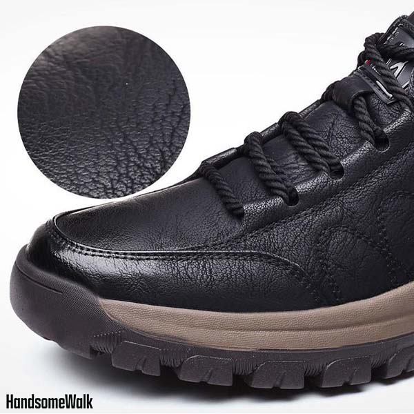 Herren Winterschuhe warm gefüttert rutschfest wasserdicht ergonomisch Slip-On Alltag PU Leder
