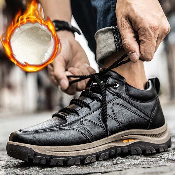 Herren Winterschuhe warm gefüttert rutschfest wasserdicht ergonomisch Slip-On Alltag PU Leder