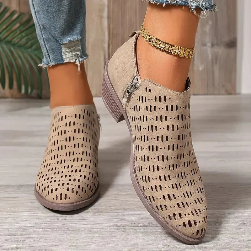 Damenstiefel Reißverschluss rutschfest bequem atmungsaktiv