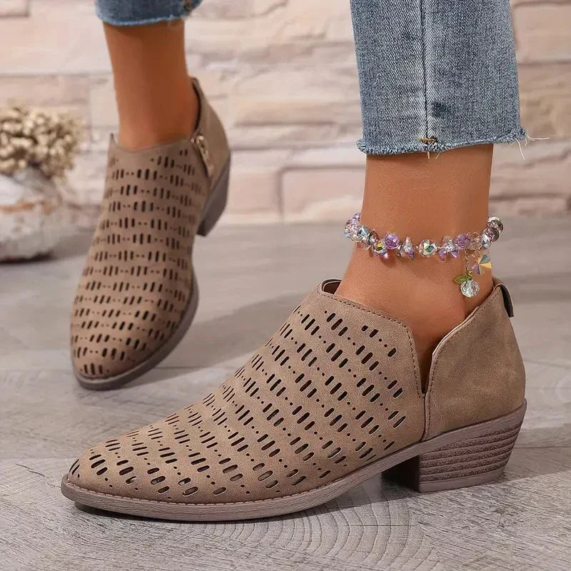Damenstiefel Reißverschluss rutschfest bequem atmungsaktiv