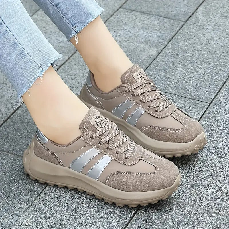 Damen Retro Wildleder Look rutschfest atmungsaktiv leicht bequem