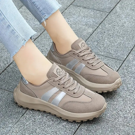 Damen Retro Wildleder Look rutschfest atmungsaktiv leicht bequem