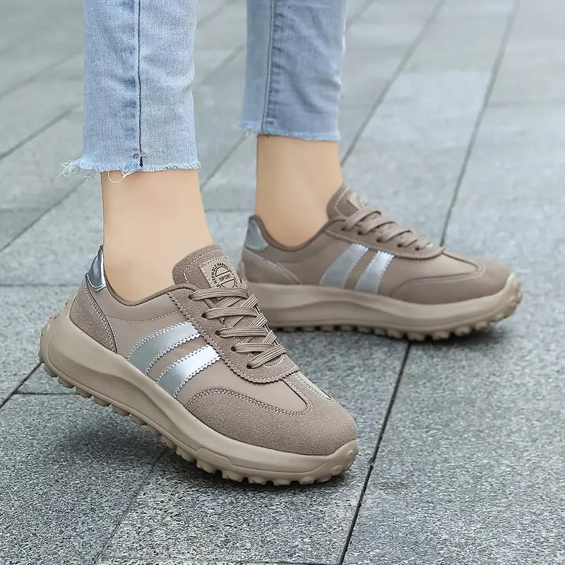 Damen Retro Wildleder Look rutschfest atmungsaktiv leicht bequem