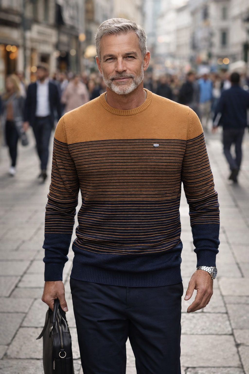 Herren Strickpullover Schmal gerippte Passform Langarm bequem vielseitig