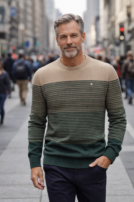 Herren Strickpullover Schmal gerippte Passform Langarm bequem vielseitig