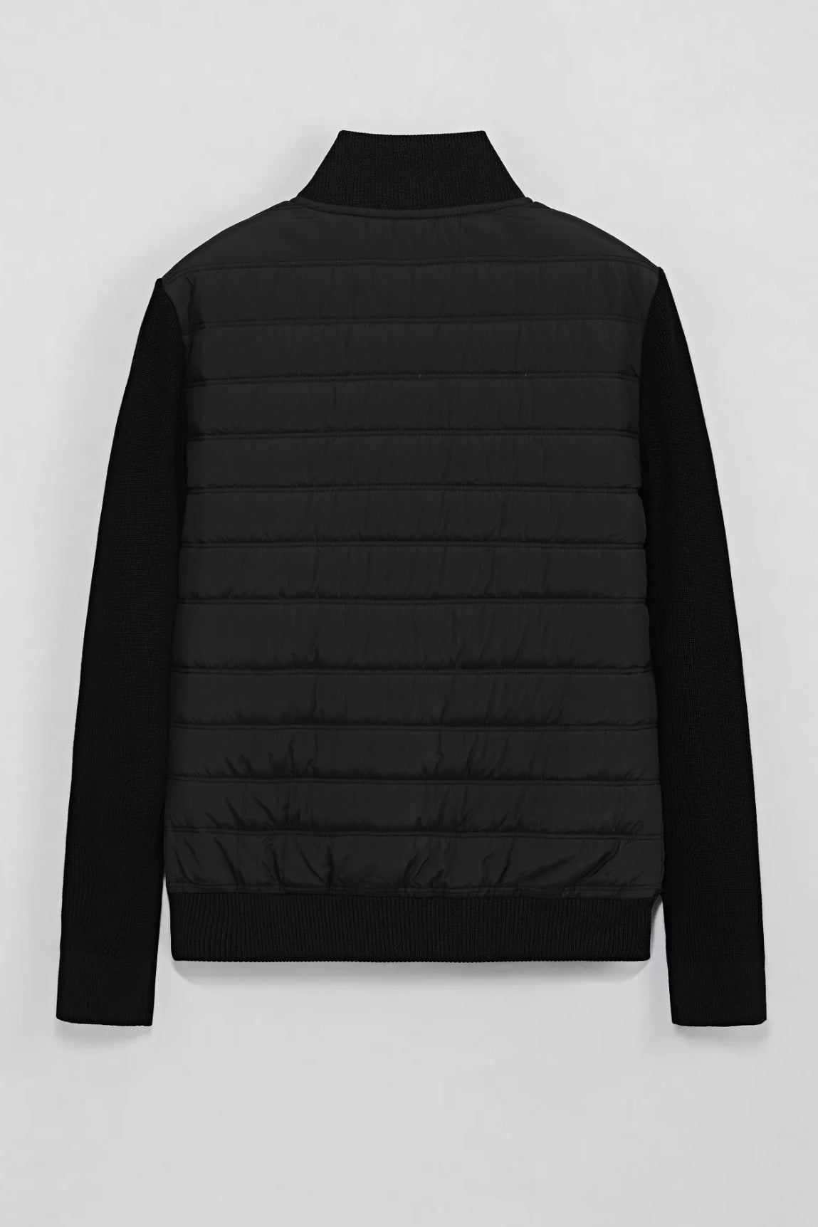 Herren Jacke Regular Fit Stepp Strick Ärmel Hybrid Reißverschluss Alltag Freizeit Warm Polyester