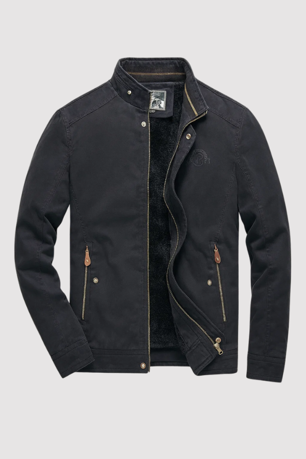 Herren Bomberjacke Reißverschluss einfarbig gepolstert warm Freizeitjacke