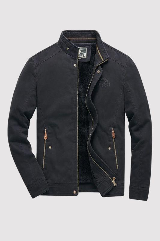 Herren Bomberjacke Reißverschluss einfarbig gepolstert warm Freizeitjacke