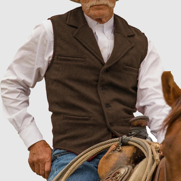 Herren Weste klassische Revers Knopfleiste elegante Passform vielseitig