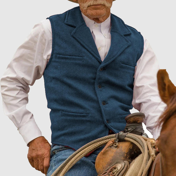 Herren Weste klassische Revers Knopfleiste elegante Passform vielseitig