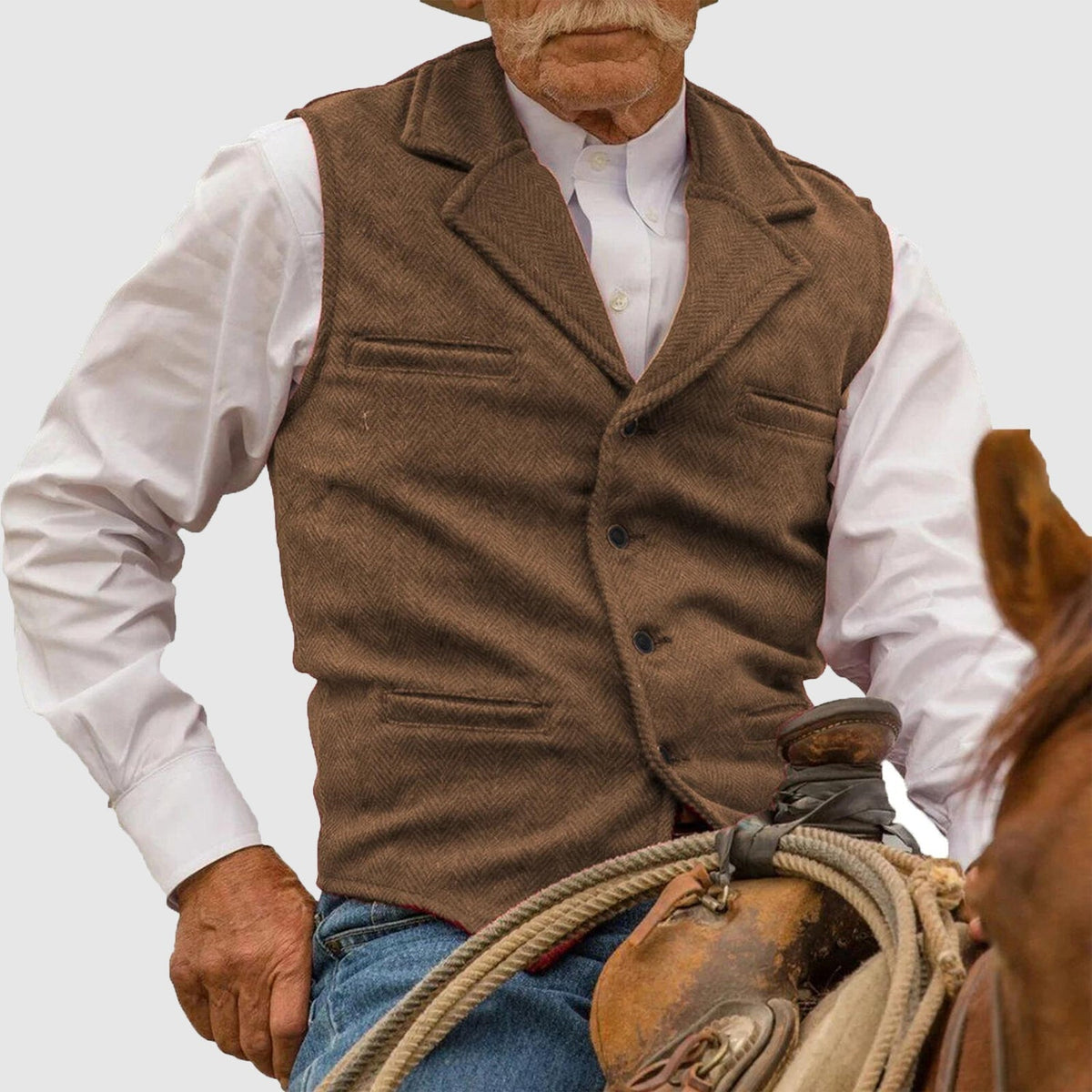 Herren Weste klassische Revers Knopfleiste elegante Passform vielseitig