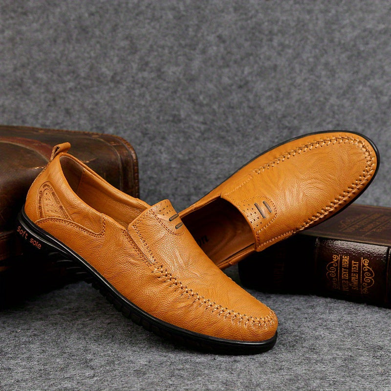 Herren Slipper Leder elegant klassisch bequem Slip-On Business formell Casual Schuhe
