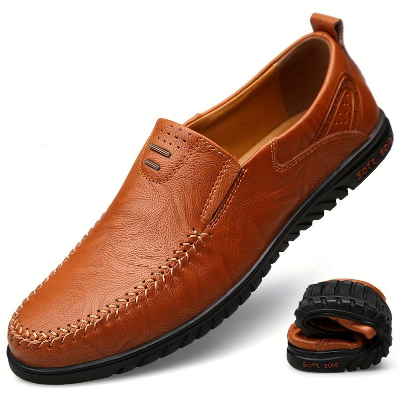 Herren Slipper Leder elegant klassisch bequem Slip-On Business formell Casual Schuhe