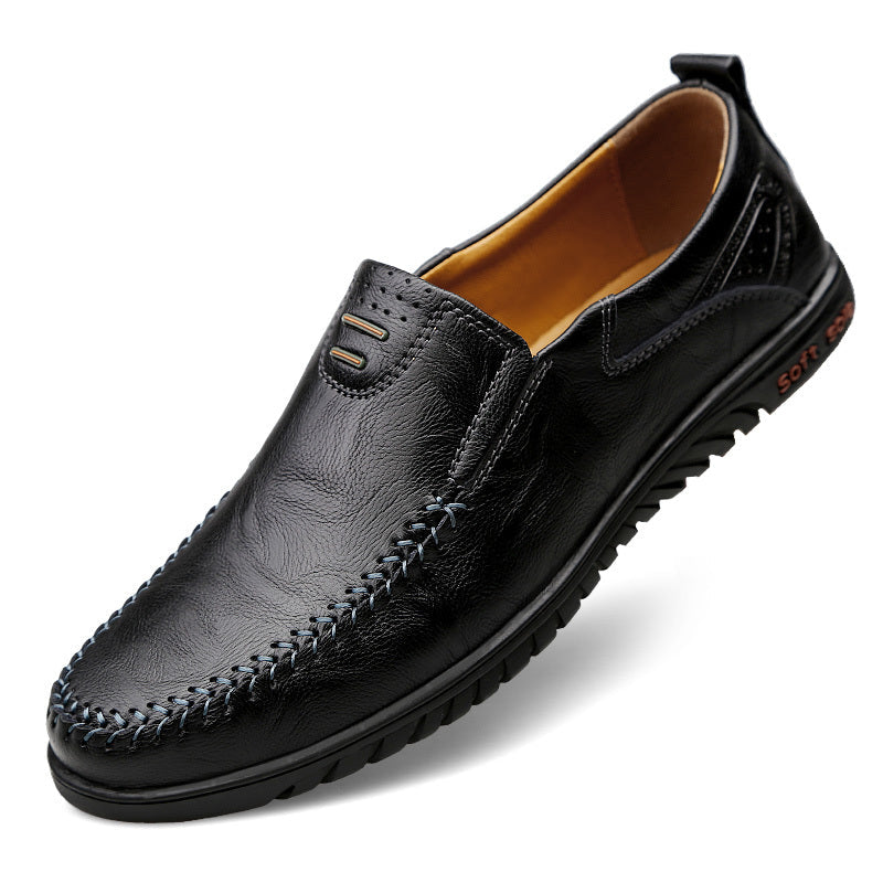 Herren Slipper Leder elegant klassisch bequem Slip-On Business formell Casual Schuhe