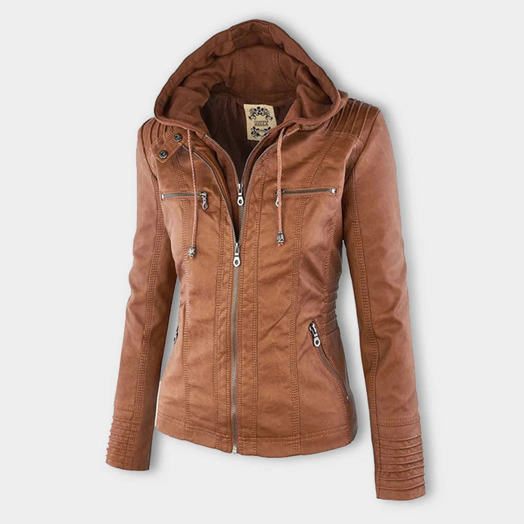 Herren Freizeitjacke Kapuze Reißverschlusstaschen tailliert gesteppte Details Regular Fit Übergangsjacke