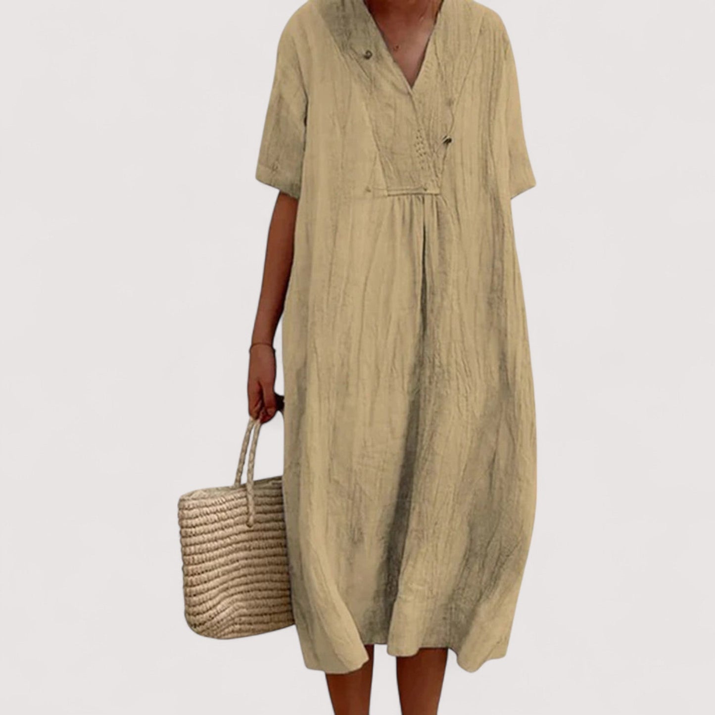 Damen Kleid gemustert locker Passform fließend leicht vielseitig bequem