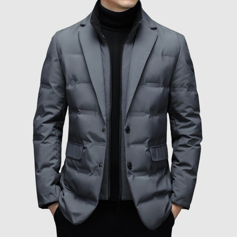 Herren Daunenjacke modern Reverskragen warm winddicht leicht bequeme Passform