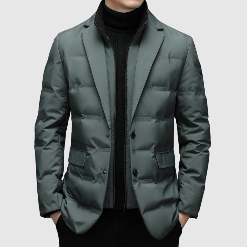 Herren Daunenjacke modern Reverskragen warm winddicht leicht bequeme Passform