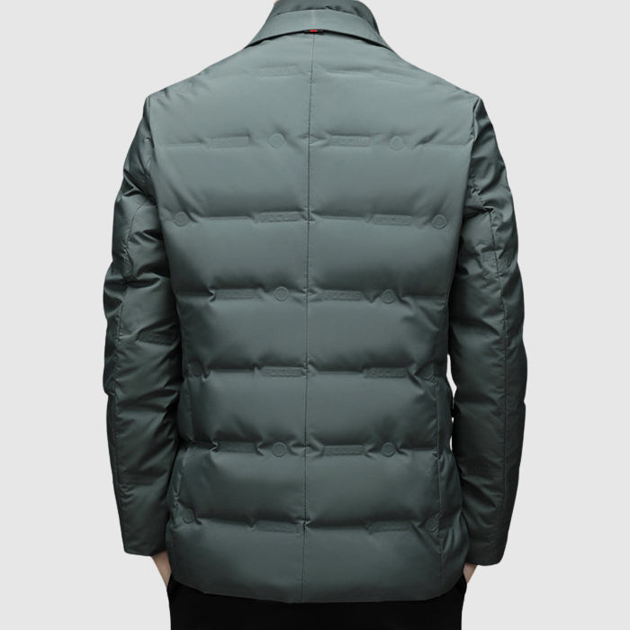Herren Blazer Daunenfüllung Slim Fit Sakko Stil wattiert Langarm Business Freizeit Übergangsjacke