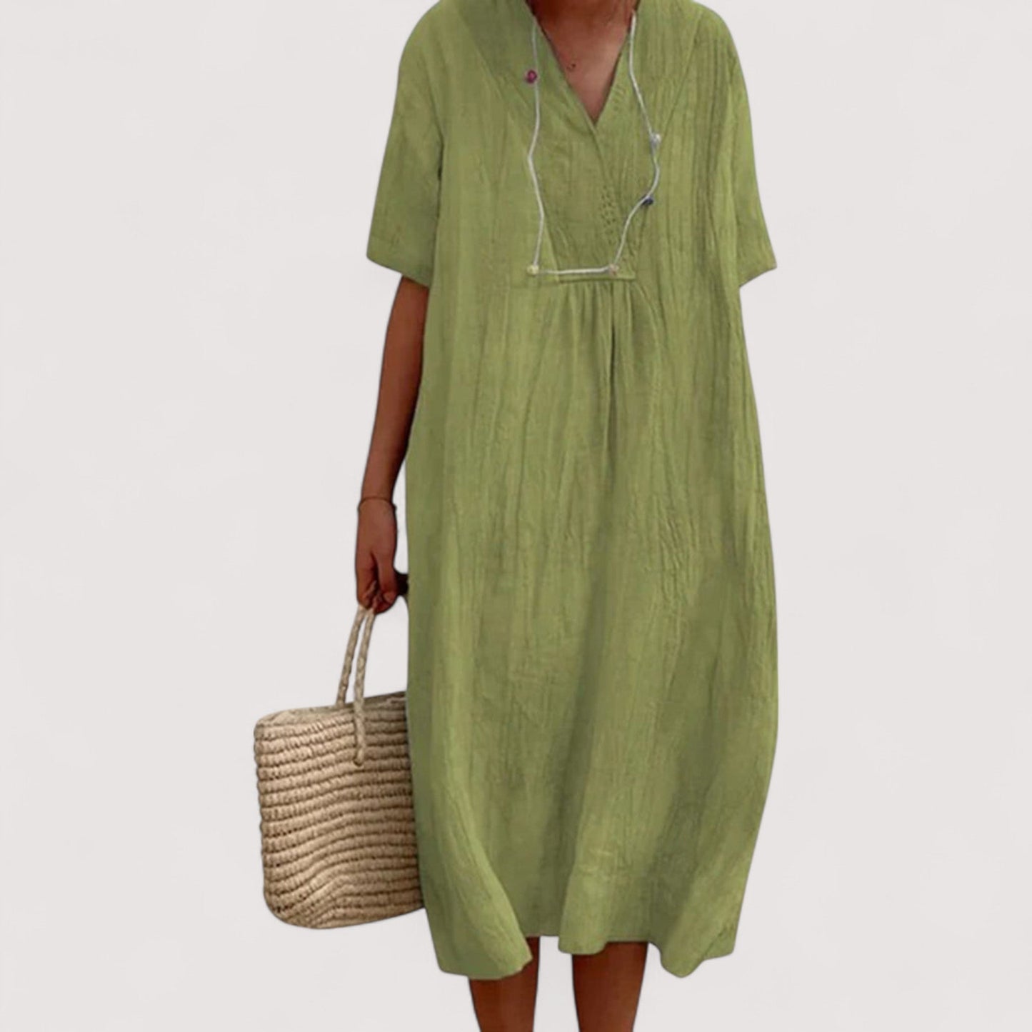 Damen Kleid gemustert locker Passform fließend leicht vielseitig bequem