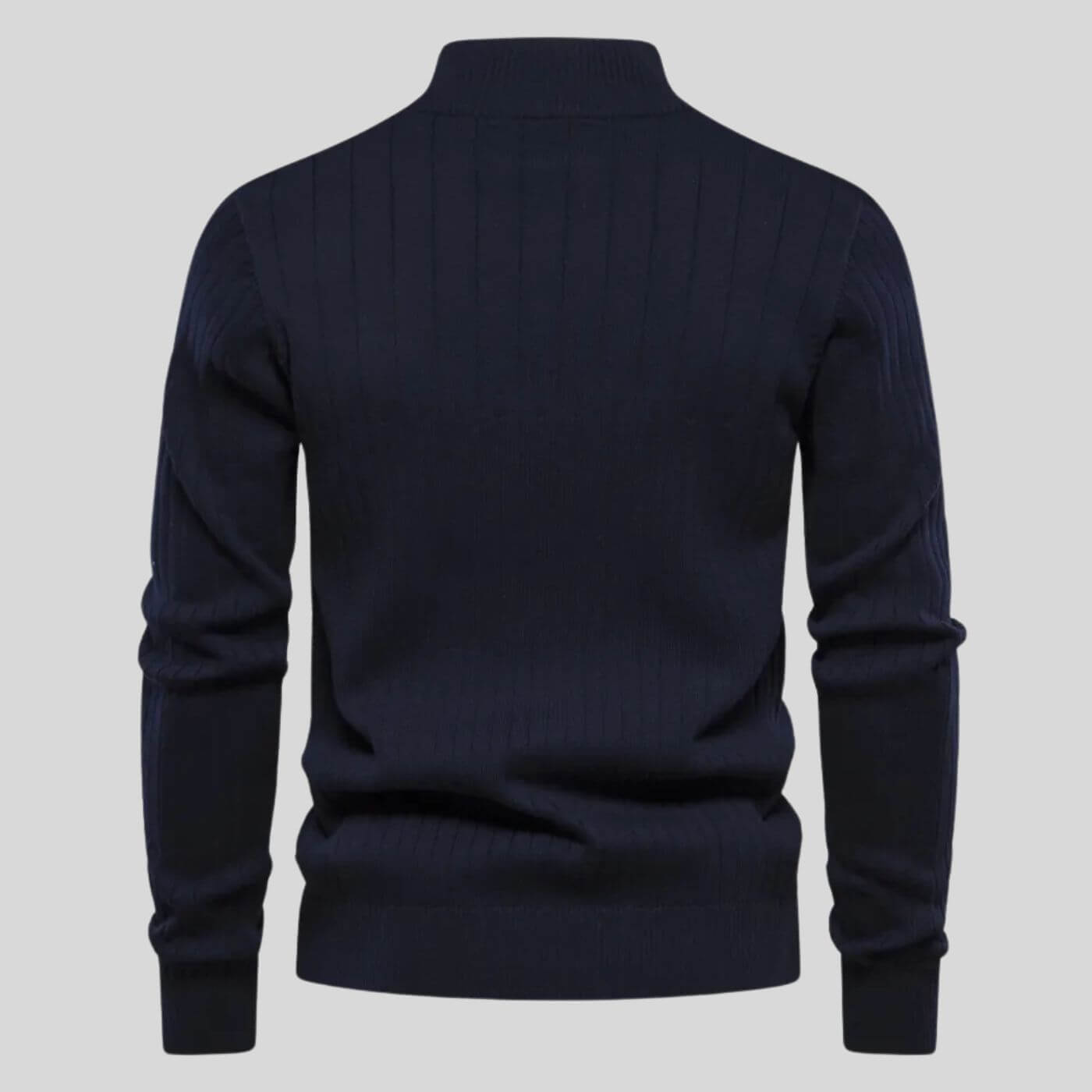 Herren Strickpullover, halber Reißverschluss Stehkragen bequem atmungsaktiv warm