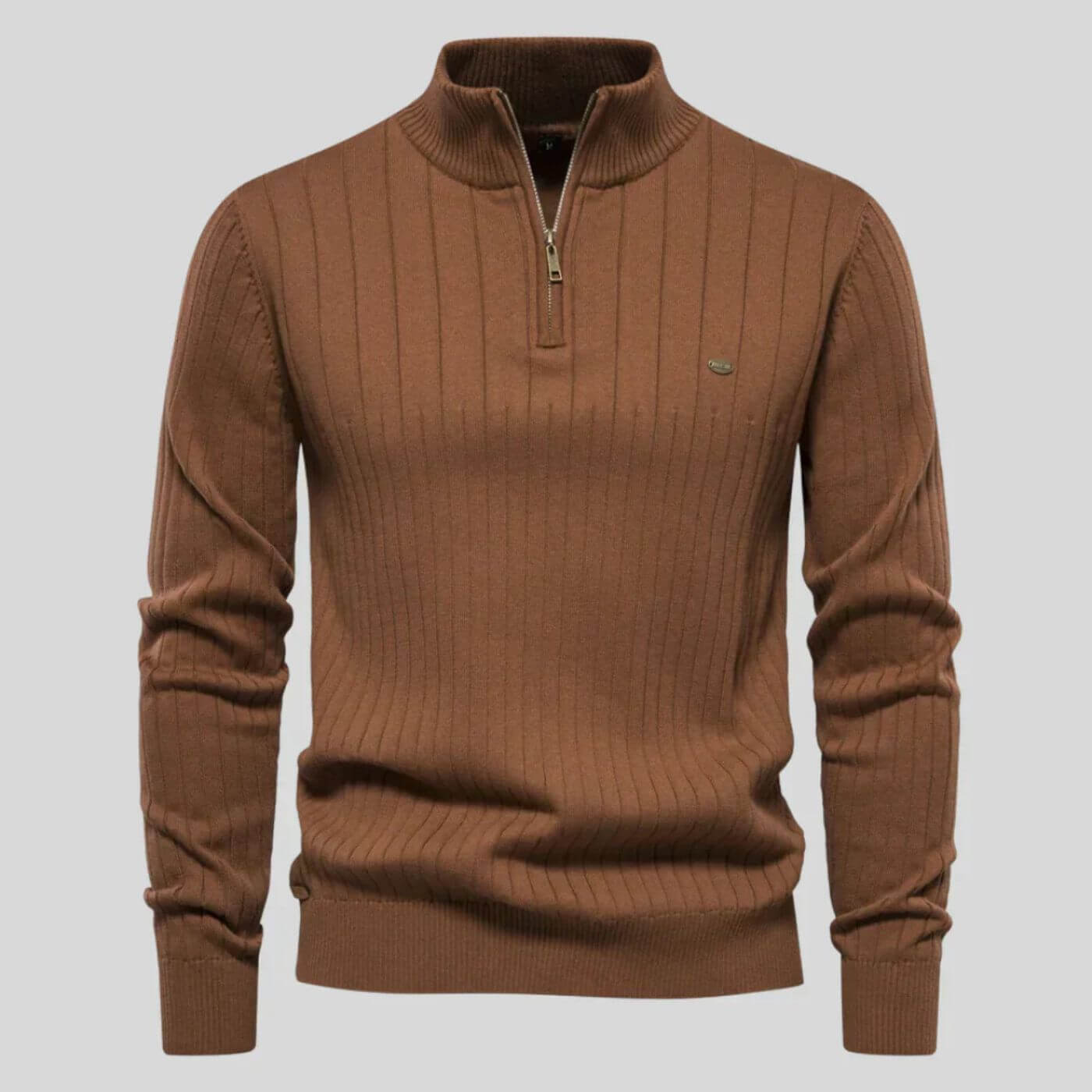Herren Strickpullover, halber Reißverschluss Stehkragen bequem atmungsaktiv warm