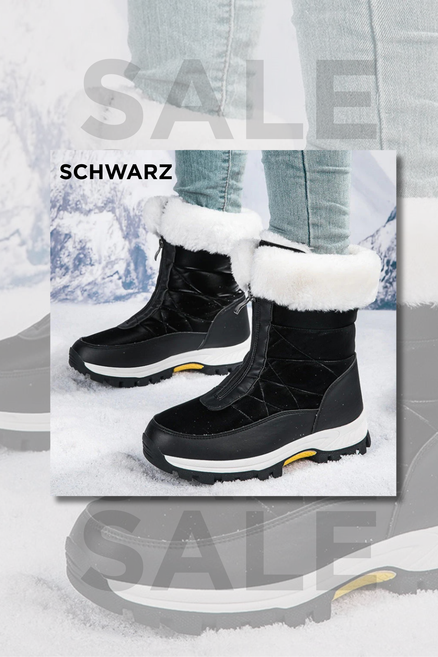 Damen Schneestiefel Reißverschluss rutschfest gefüttert solide warm bequem