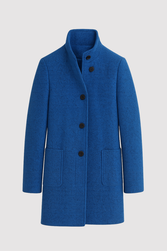 Damen Winterjacke Regular Fit Wollmix Stehkragen Warm Gefüttert Elegant Alltag Herbst Winter Taschen