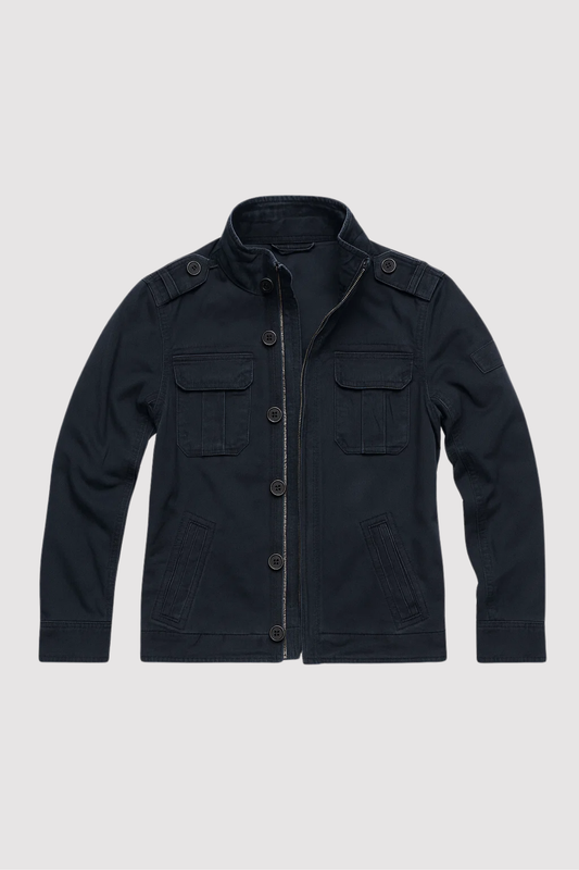 Herren Jeansjacke Slim Fit Vintage Mehrtaschen Military Stil Übergangsjacke Casual Freizeit