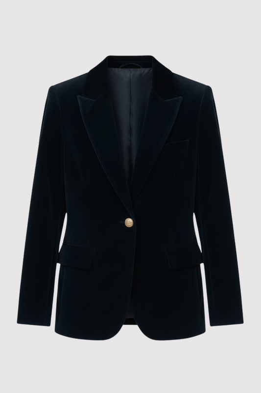 Damen Blazer Langarm Regular Fit Tailliert Einfarbig Elegant Business Freizeit Jacke
