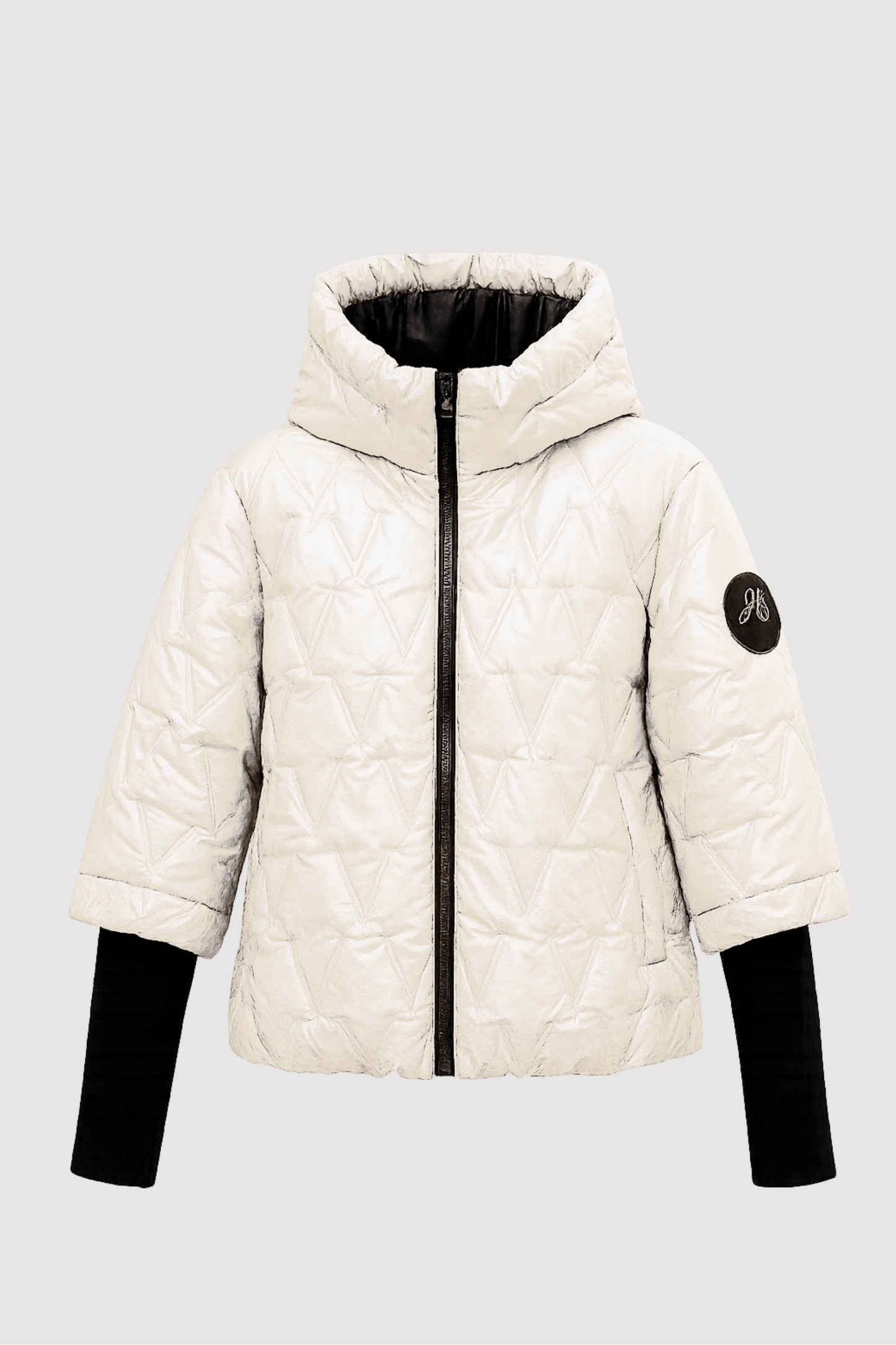 Damen Steppjacke Regular Fit Kapuze Reißverschluss Leicht Warm Wasserabweisend Alltag Freizeit Elegant