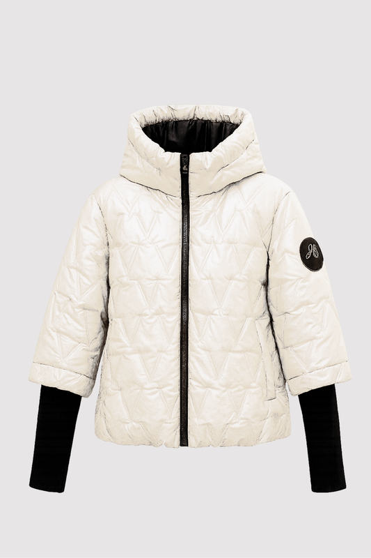 Damen Steppjacke Regular Fit Kapuze Reißverschluss Leicht Warm Wasserabweisend Alltag Freizeit Elegant