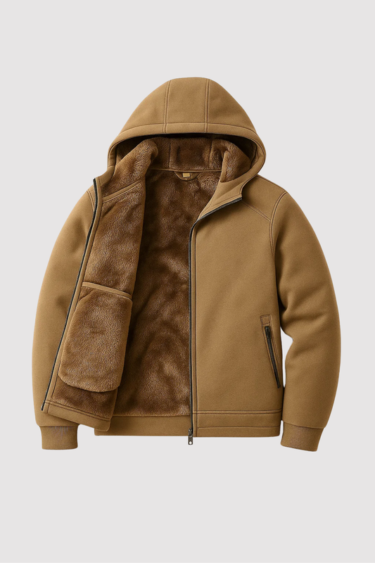 Herren Winterjacke Langarm Reißverschluss Stehkragen Fleecegefüttert Winddicht Freizeit Outdoor Jacke