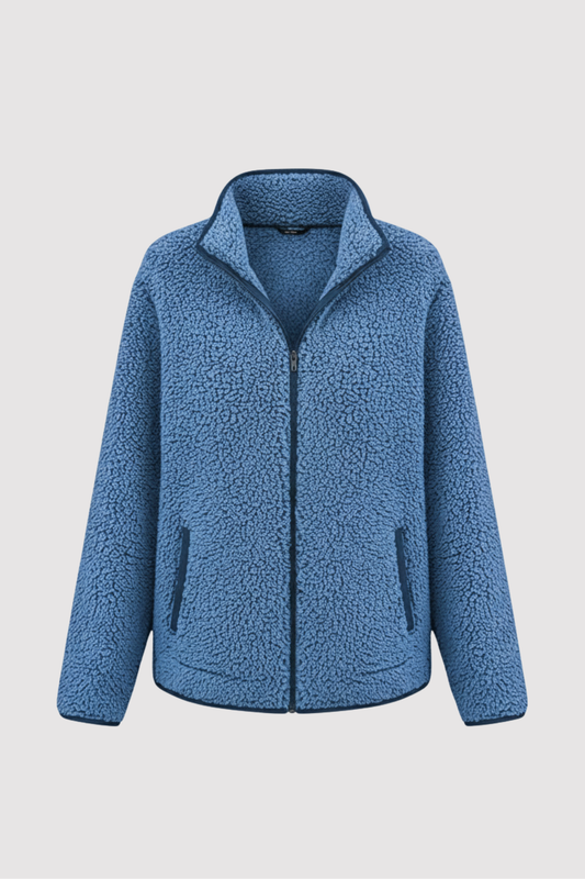 Damen Fleecejacke Langarm Regular Fit Reißverschluss Leicht Warm Freizeit Übergangsjacke