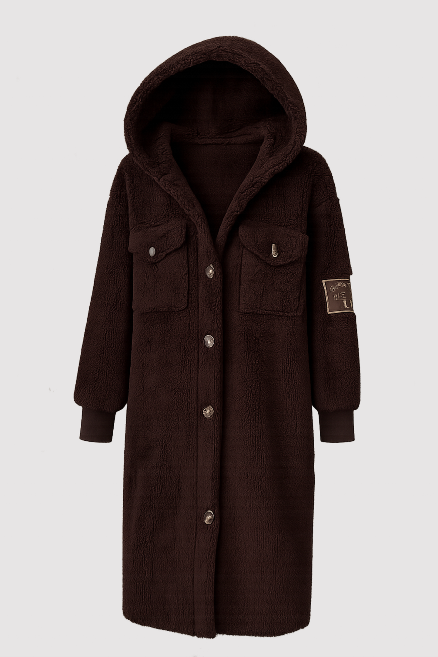 Damen Kapuzenmantel Lang Oversized Knopfleiste Taschen Lässiger Schnitt Übergang Freizeit