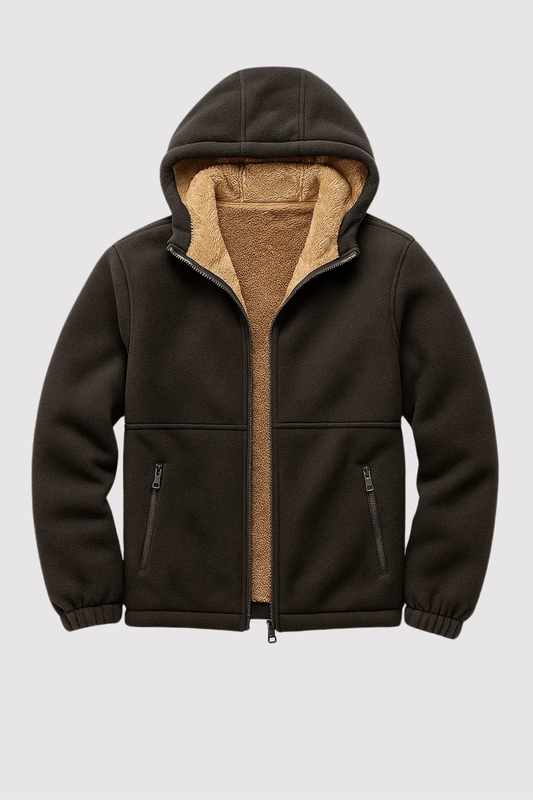 Herren Winterjacke Kapuze Fleece gefüttert Regular Fit Langarm Outdoor Funktionsjacke Warm isoliert