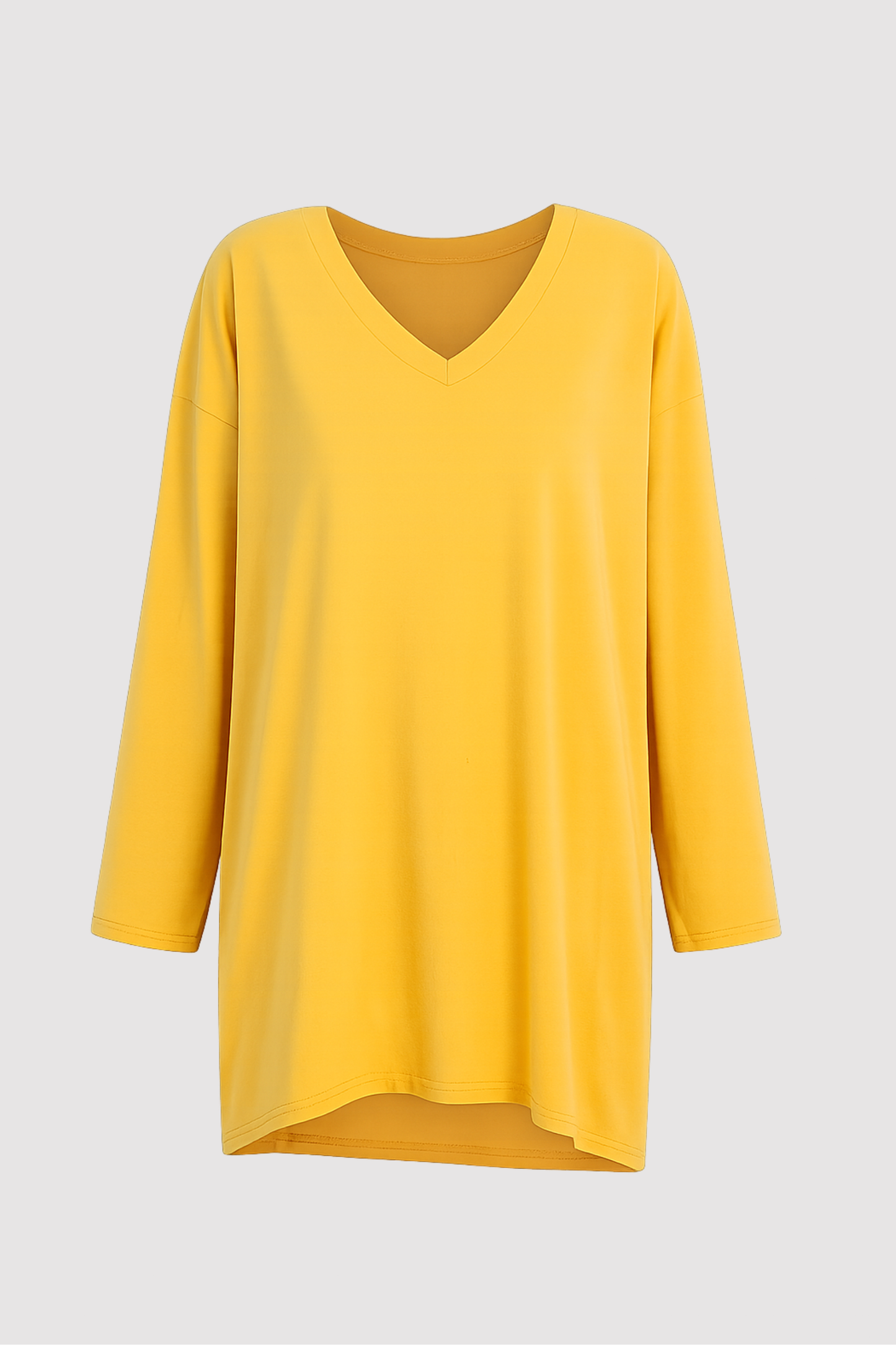 Damen Langarmshirt V-Ausschnitt Lockerer Schnitt Casual Atmungsaktiv Fließend