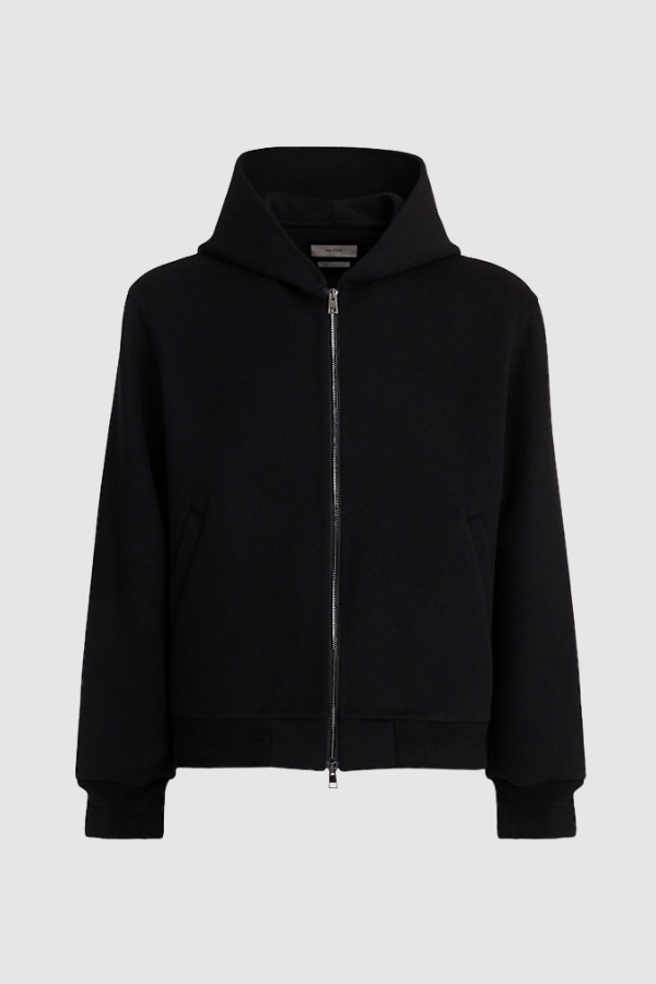 Herren Hoodie mit Reißverschluss Kapuze Rippbündchen Regular Fit Strickjacke Alltag