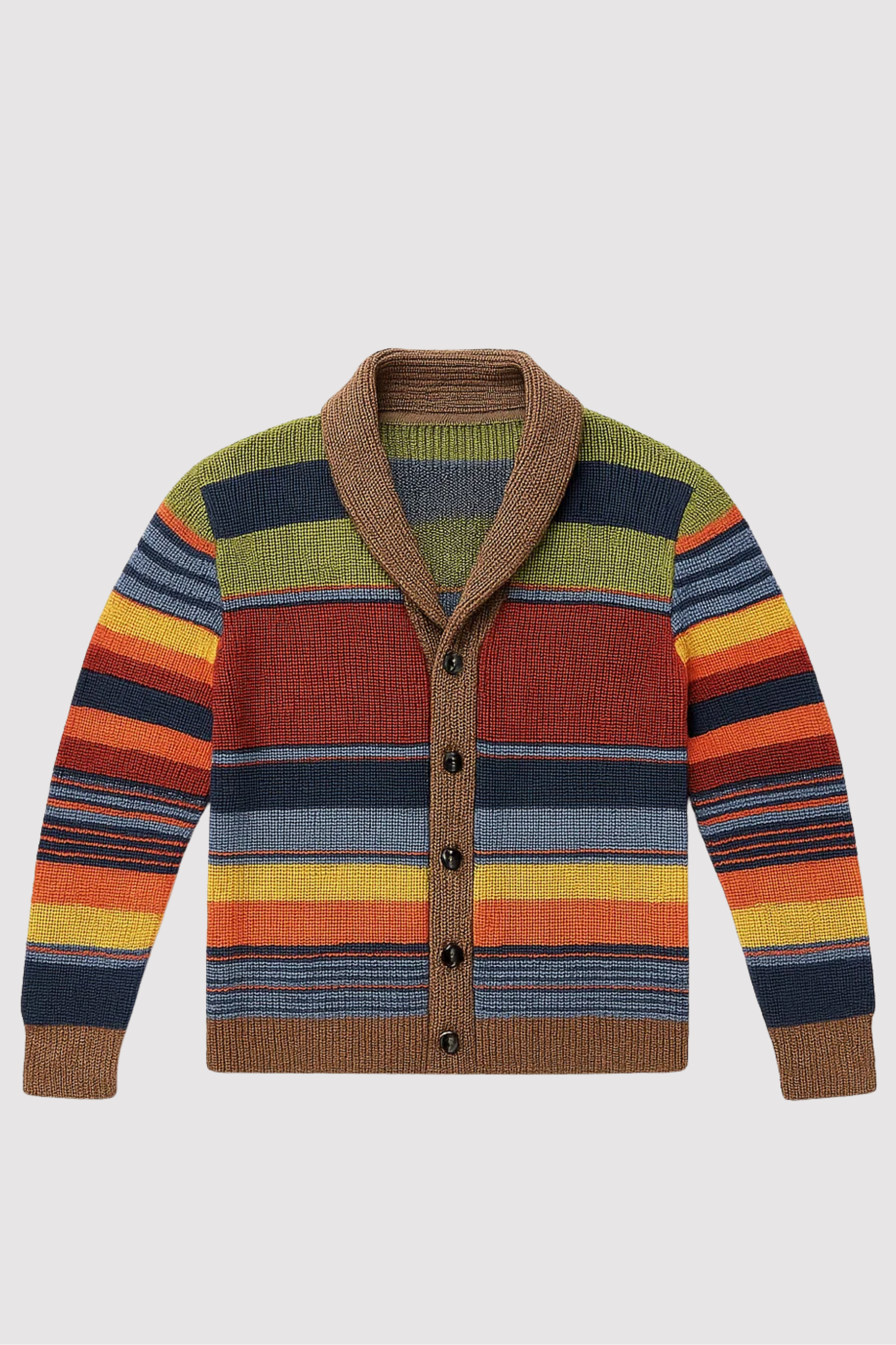 Damen Strickjacke Langarm Knopfleiste Bunt Muster Regular Fit Wollmischung Freizeit Winter Cardigan