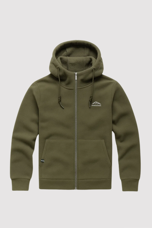 Herren Kapuzenpullover Reißverschluss Fleece Regular Fit Langarm Kängurutaschen Freizeit Hoodie warm