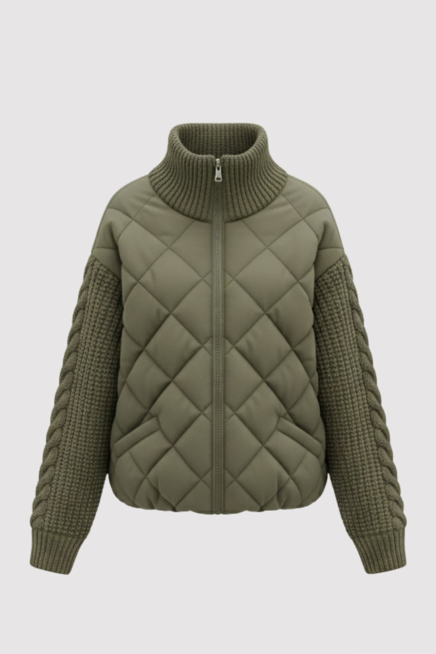 Damen Strickjacke Patchwork einfarbig Langarm Lockerer Fit Hüftlang Freizeit Übergangsjacke Strick