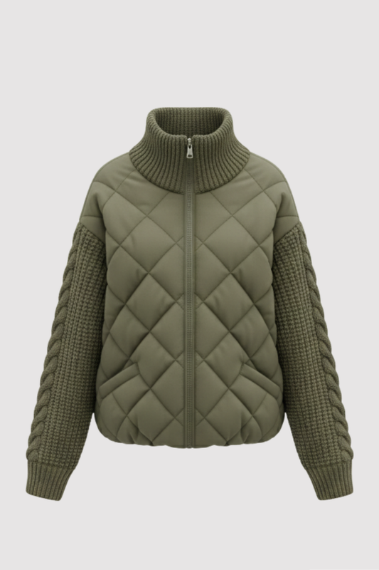 Damen Strickjacke Patchwork einfarbig Langarm Lockerer Fit Hüftlang Freizeit Übergangsjacke Strick