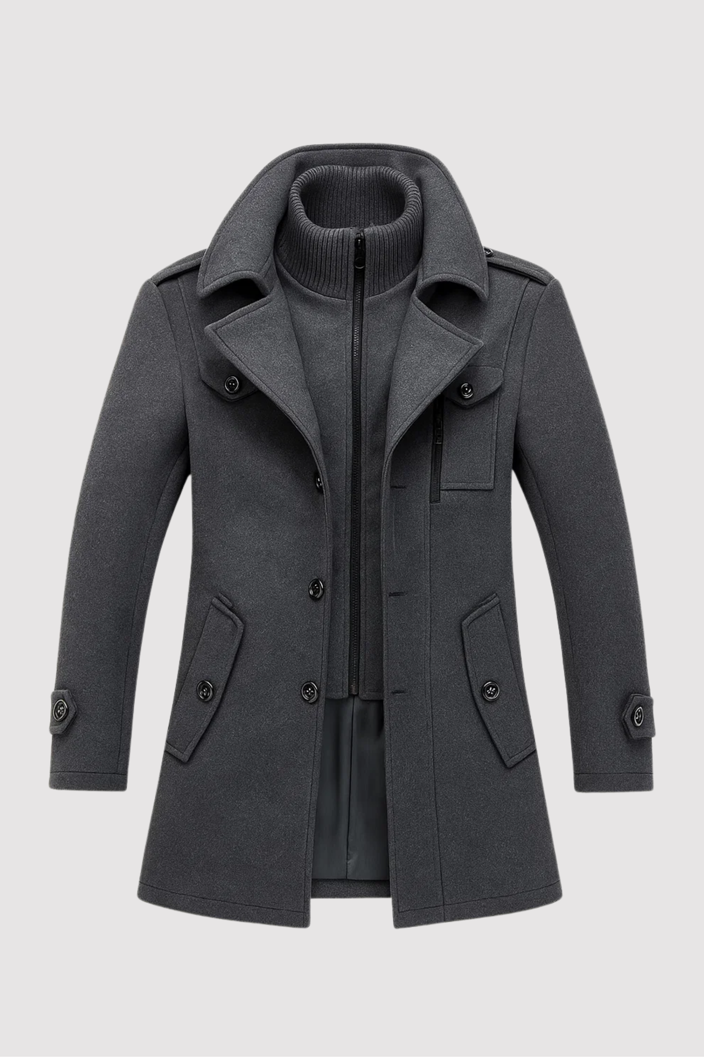 Herren Mantel Regular Fit Lang Winter Warm Elegant Casual Business Zeitlos Outdoor Alltag