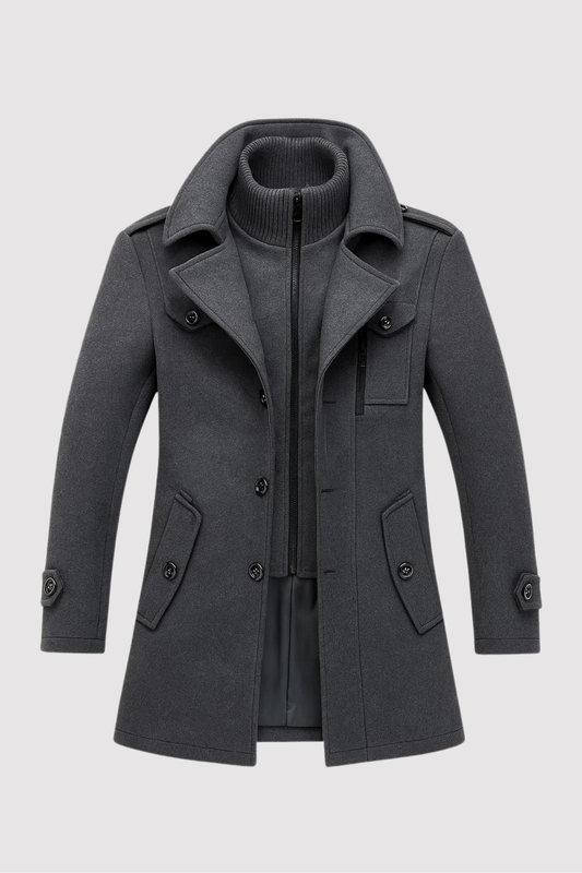 Herren Mantel Regular Fit Lang Winter Warm Elegant Casual Business Zeitlos Outdoor Alltag