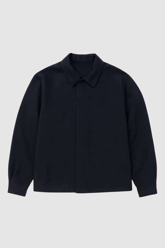 Herren Cordjacke blau Hemdkragen Knopfleiste Regular Fit gefüttert Übergangs Winterjacke