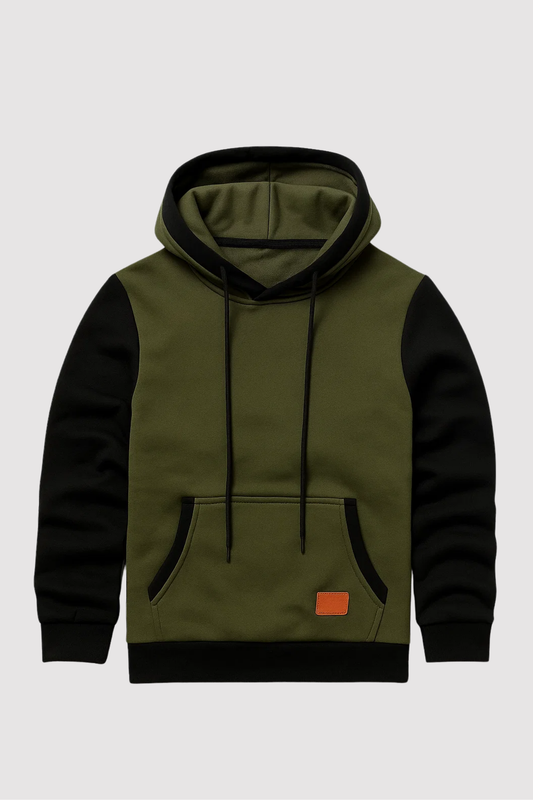 Herren Hoodie zweifarbig Kapuze Kängurutasche Langarm Regular Fit Freizeit Streetwear
