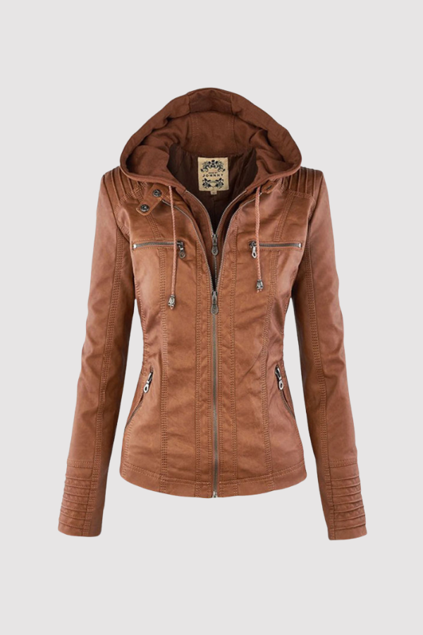 Herren Freizeitjacke Kapuze Reißverschlusstaschen tailliert gesteppte Details Regular Fit Übergangsjacke